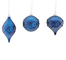 ASSORTED NAVY BLUE ORNAMENT SHAPES