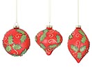 HOLLY ORNAMENTS IN ASSORTED SHAPES