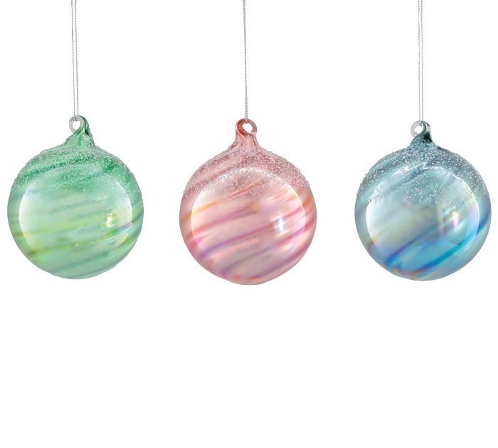 Assorted Round Pastel Swirling Ornaments