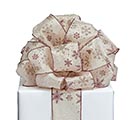 RIBBON #40 SNOWFLAKE PINK/WHITE