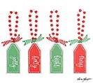WOOD TAG WITH CHRISTMAS WORDS ORNAMENTS