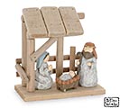 WOOD AND RESIN HOLY FAMILY SHELF SITTER