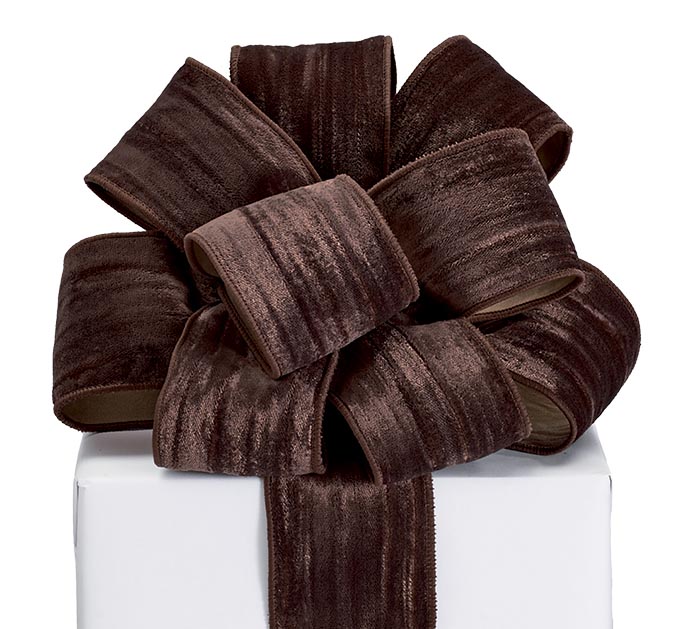 Wholesale Double Sided Dark Brown Velvet Ribbon - Wholesale double faced brown  velvet