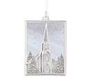 RECTANGLE SHAPE ORNAMENT WITH CHURCH