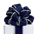 RIBBON #40 NAVY BLUE SUEDE