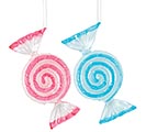 PINK AND BLUE CANDY SWIRL ORNAMENTS