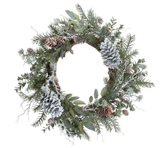 Greenery With Pinecones And Leaves
