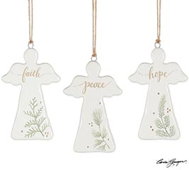 MESSAGE ANGEL SHAPE CERAMIC ORNAMENT