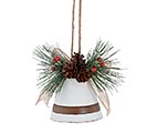 WHITE DISTRESSED BELL ORNAMENT