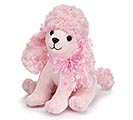 SOFT PINK POODLE WITH FLORAL RIBBON BOWS