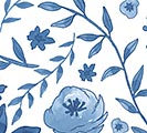 BLUE FLORAL ON WHITE CELLO SHEETS