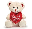 WHITE PLUSH BEAR HOLDING A RED HEART
