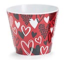 4&quot; RED AND BLACK HEART MELAMINE