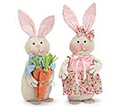 BUNNY COUPLE WITH CARROTS AND FLORALS