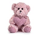 MAUVE ROSE BEAR WITH TEXTURED HEART