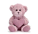 MAUVE ROSE BEAR WITH TEXTURED HEART