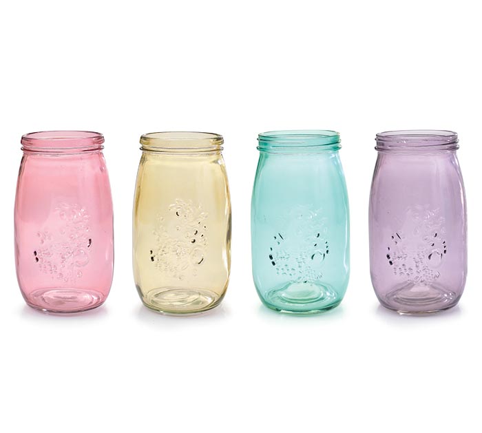 Translucent Mason Jar Vase Assortment (3 ASSTS of 4)