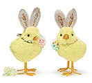 YELLOW CHICKS WITH FLORAL BUNNY EARS