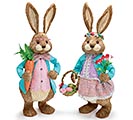 SISAL BUNNY COUPLE IN PURPLE AND TEAL