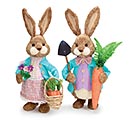 BUNNY COUPLE DRESSED IN PURPLE AND TEAL