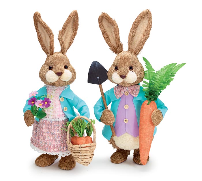 Bunny Couple Dressed In Purple And Teal