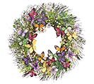 COLORFUL BUTTERFLIES AND GREENERY WREATH