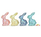 ASSORTED SOLID PEARLIZE BUNNY FIGURINE