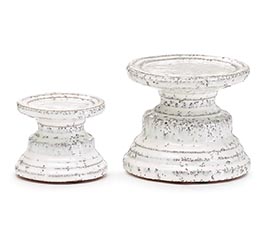 IVORY DISTRESSED CANDLEHOLDER