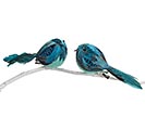 ORNAMENT BLUE AND TEAL BIRDS WITH CLIPS