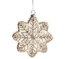 ORNAMENT GLASS SNOWFLAKE WITH GLITTER