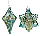 ORNAMENT ASTD TEAL AND SILVER