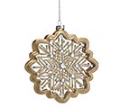 LARGE GLASS GOLD SNOWFLAKE ORNAMENT