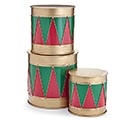 LARGE NESTED CHRISTMAS DRUM PLANTERS