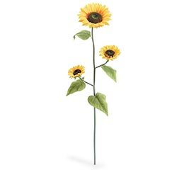 SUNFLOWER STEM WITH 3 BLOOMS