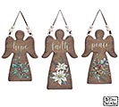 WOODEN ANGEL ORNAMENTS WITH MESSAGES