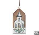 WOODEN ARCH ORNAMENT WITH CHURCH