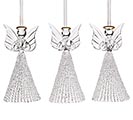 CLEAR GLASS ANGEL ORNAMENT GOLD HALO