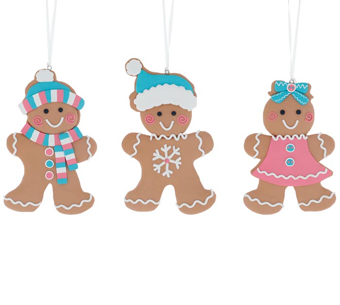 CLAY DOUGH PASTEL GINGERBREAD ORNAMENT