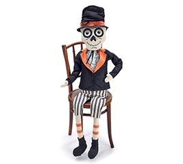 LARGE STUFFED SKELETON WITH TOP HAT
