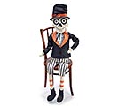 LARGE STUFFED SKELETON WITH TOP HAT