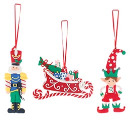 ASSORTED CLAY DOUGH CHARACTER ORNAMENTS