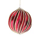 RED ORNAMENT WITH GOLD AND SILVER
