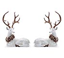 WHITE LYING DEER COPPER WREATH ACCENT