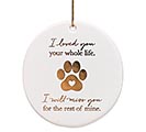 PET PAW IN GOLD WITH MESSAGE ORNAMENT