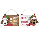 ASTD PLAQUE ORNAMENT WITH CHRISTMAS DOGS