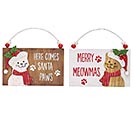 ASTD PLAQUE ORNAMENT WITH CHRISTMAS CATS