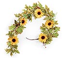 SUNFLOWER GARLAND WITH GREEN LEAVES
