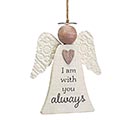 I AM WITH YOU ALWAYS WOODEN ANGEL ORN