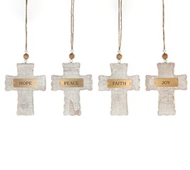 ASTD WOODEN CROSS ORNAMENTS