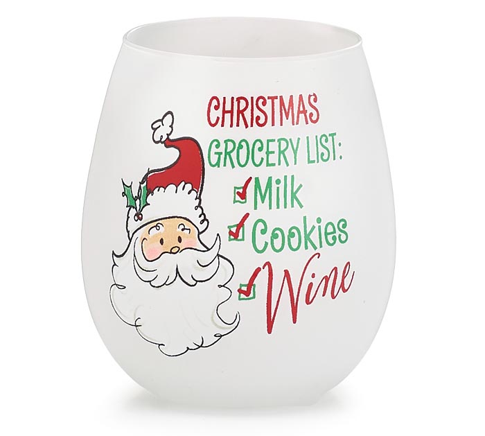 Christmas wine glass And Kitchen Towel Gift Set Holiday Dear Santa